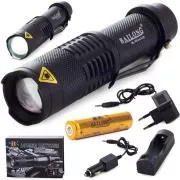 Batteriebetriebene Taschenlampe Bailong BL-1812, LED CREE XM-L T6 ZOOM