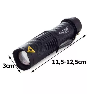 Batteriebetriebene Taschenlampe Bailong BL-1812, LED CREE XM-L T6 ZOOM