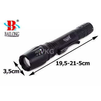 Taschenlampe Bailong BL-8668, LED Typ CREE XM-L T6   Warngriff