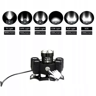 Scheinwerfer CREE 1 x XM-L T6 4 x starke Q5 weiß 1 x starke COB ZOOM Streifen Scheinwerfer CREE 1 x XM-L T6 4 x starke Q5 weiß 1 x starke COB ZOOM Streifen