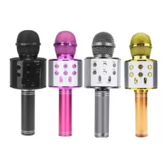 Karaoke bluetooth Mikrofon mit Lautsprecher, Silber