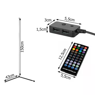 RGB-LED-Stehleuchte für die Ecke, mit Fernbedienung RGB-LED-Stehleuchte für die Ecke, mit Fernbedienung