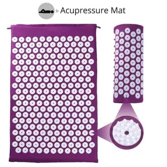 Akupressur PREMIUM Übungsmatte mit Kissen 67x42x2 cm, Schwarz Akupressur PREMIUM Übungsmatte mit Kissen 67x42x2 cm, Schwarz