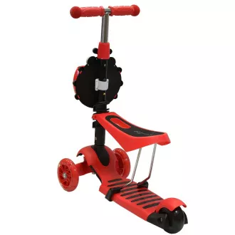 Kinder-Roller 2in1 BERUŠKA mit LED-Rädern, rot