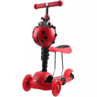 Kinder-Roller 2in1 BERUŠKA mit LED-Rädern, rot