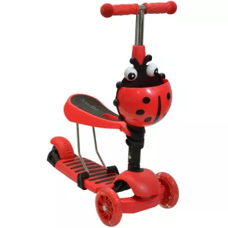 Kinder-Roller 2in1 BERUŠKA mit LED-Rädern, rot