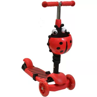 Kinder-Roller 2in1 BERUŠKA mit LED-Rädern, rot