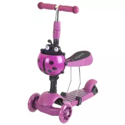 Kinder-Roller 2in1 BERUŠKA mit LED-Rädern, lila