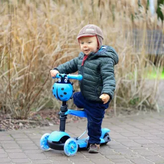 Kinder-Roller 2in1 BERUŠKA mit LED-Rädern, blau