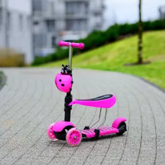 Kinder-Roller 2in1 BERUŠKA mit LED-Rädern, rosa - Unverpackt Kinder-Roller 2in1 BERUŠKA mit LED-Rädern, rosa - Unverpackt