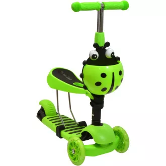 Kinder-Roller 2in1 BERUŠKA mit LED-Rädern, grün