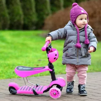 Kinder-Roller 2in1 BERUŠKA mit LED-Rädern, grün