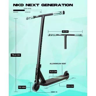 Freestyle Scooter NKD Next Generation Stunt Scooter, Schwarz-Mint