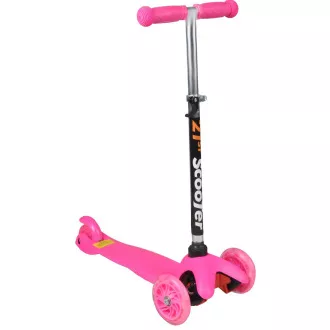 MINI SCOOTER dreirädriger Scooter mit leuchtenden Rädern, rosa