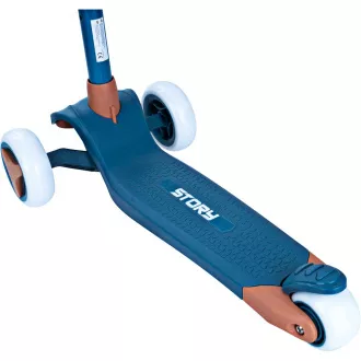 Kinderroller Story Mini Friends mit LED-Rädern Roller, blau, dreirädrig