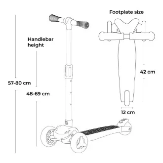 Kinderroller Story Mini Friends mit LED-Rädern Roller, weiß, dreirädrig
