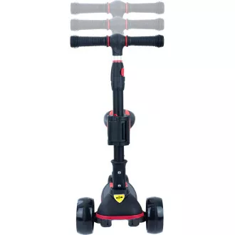 Dreirädriger Kinderroller Story 2in1 Deluxe Mini-Scooter mit Leuchträdern, schwarz und rot