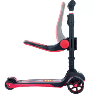 Dreirädriger Kinderroller Story 2in1 Deluxe Mini-Scooter mit Leuchträdern, schwarz und rot
