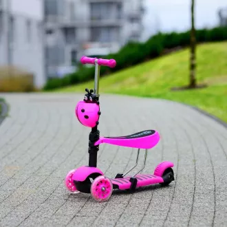Kinder-Roller 3in1 BERUŠKA mit LED-Rädern, rosa Kinder-Roller 3in1 BERUŠKA mit LED-Rädern, rosa
