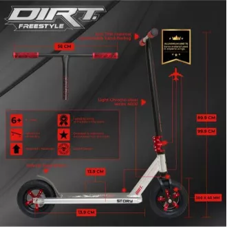 Klappscooter Story Dirt Freestyle Scooter, schwarz Klappscooter Story Dirt Freestyle Scooter, schwarz