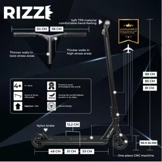 Freestyle-Roller NKD Rizz Stunt, Schwarz
