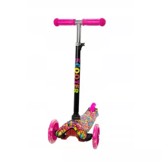 Dreirädriger Scooter MAXI SCOOTER mit leuchtenden Rädern, BONBON, rosa