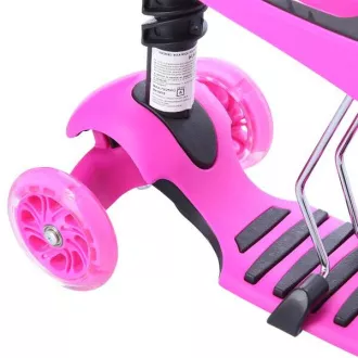 MINI SCOOTER 2in1 dreirädriger Scooter mit LED-Rädern, rosa MINI SCOOTER 2in1 dreirädriger Scooter mit LED-Rädern, rosa