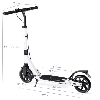 Klapproller MOVINO X-Way mit Hand- und Fußbremse, weiß