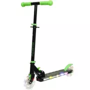 Kinderroller Story LED mit leuchtenden Rädern, schwarz-grün