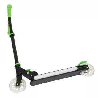 Kinderroller Story LED mit leuchtenden Rädern, schwarz-grün Kinderroller Story LED mit leuchtenden Rädern, schwarz-grün
