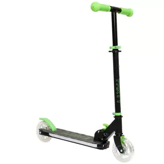 Kinderroller Story LED mit leuchtenden Rädern, schwarz-grün Kinderroller Story LED mit leuchtenden Rädern, schwarz-grün