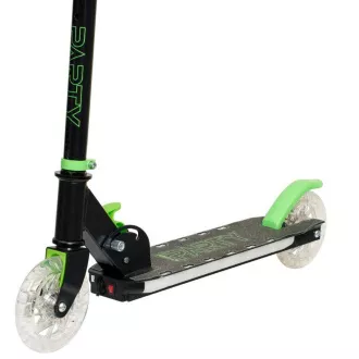Kinderroller Story LED mit leuchtenden Rädern, schwarz-grün Kinderroller Story LED mit leuchtenden Rädern, schwarz-grün