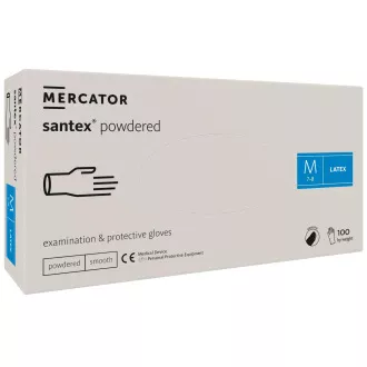 SANTEX POWDERED - Latex gepuderte Körperhandschuhe, 100 Stück, M