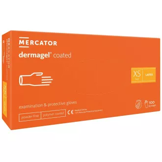 DERMAGEL COATED - Latex puderfreie Körperhandschuhe, Innenschicht Polymer, 100 Stück, XS DERMAGEL COATED - Latex puderfreie Körperhandschuhe, Innenschicht Polymer, 100 Stück, XS