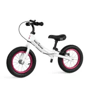 MOVINO Cariboo ADVENTURE Kinderfahrrad mit Bremse, aufblasbare Räder 12'', weiß und rosa