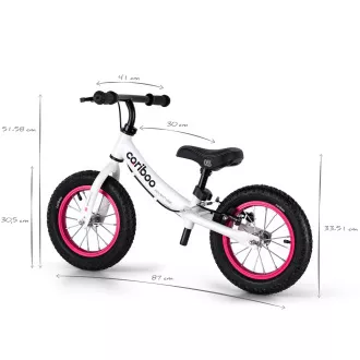 MOVINO Cariboo ADVENTURE Kinderfahrrad mit Bremse, aufblasbare Räder 12'', weiß und rosa MOVINO Cariboo ADVENTURE Kinderfahrrad mit Bremse, aufblasbare Räder 12'', weiß und rosa