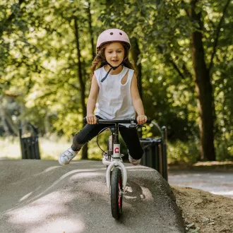 MOVINO Cariboo ADVENTURE Kinderfahrrad mit Bremse, aufblasbare Räder 12'', weiß und rosa MOVINO Cariboo ADVENTURE Kinderfahrrad mit Bremse, aufblasbare Räder 12'', weiß und rosa