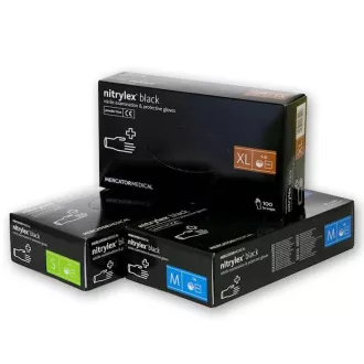NITRYLEX BLACK - Nitrilhandschuhe (puderfrei) schwarz, 100 Stück, S NITRYLEX BLACK - Nitrilhandschuhe (puderfrei) schwarz, 100 Stück, S