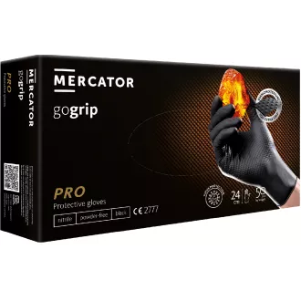 MERCATOR® GOGRIP - Nitril-Handschuhe, puderfrei, 50 Stück, schwarz, M