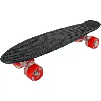 Pennyboard mit LED-Rädern, 56 cm SCHWARZ/ROT