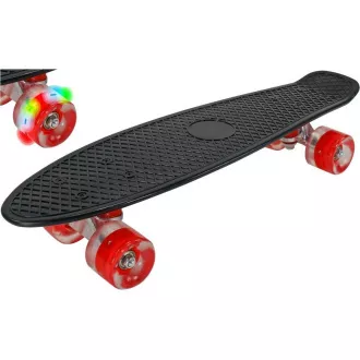 Pennyboard mit LED-Rädern, 56 cm SCHWARZ/ROT