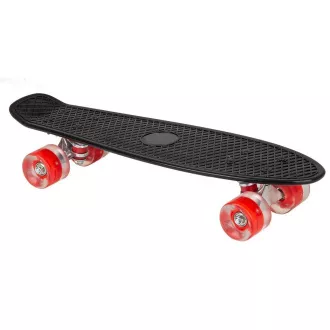 Pennyboard mit LED-Rädern, 56 cm SCHWARZ/ROT