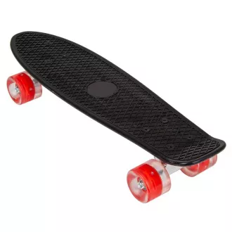 Pennyboard mit LED-Rädern, 56 cm SCHWARZ/ROT