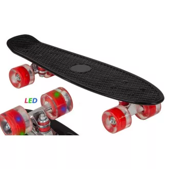 Pennyboard mit LED-Rädern, 56 cm SCHWARZ/ROT