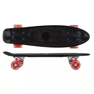 Pennyboard mit LED-Rädern, 56 cm SCHWARZ/ROT