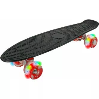 Pennyboard mit LED-Rädern, 56 cm SCHWARZ/ROT