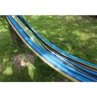 Faltbare Hängematte aus Baumwolle, grün-blau, 260x80cm