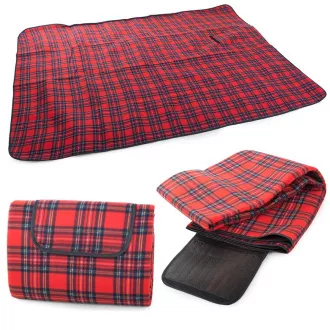 Picknickdecke mit wasserdichter Unterseite 150x200 cm, rot kariert