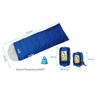 Touristenschlafsack Royokamp QUEST 210x70 cm, dunkelblau, Dunkelblau Touristenschlafsack Royokamp QUEST 210x70 cm, dunkelblau, Dunkelblau