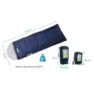 Touristenschlafsack Royokamp QUEST 210x70 cm, dunkelblau, Dunkelblau Touristenschlafsack Royokamp QUEST 210x70 cm, dunkelblau, Dunkelblau